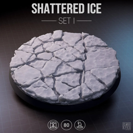 Snow And Ice Shattered Ice Round 80mm Set I