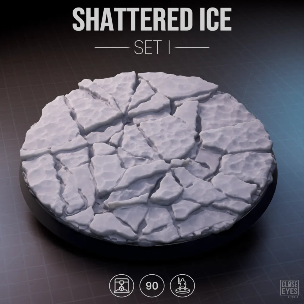 Snow And Ice Shattered Ice Round 90mm Set I