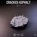 Urban Ruins Cracked Asphalt Oval 105x70mm Set I