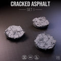 Urban Ruins Cracked Asphalt Round 60mm Set I