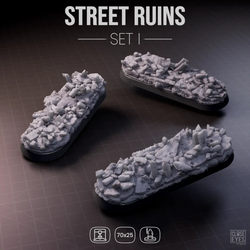 Urban Ruins Street Ruins Elongated 70x25mm Set I