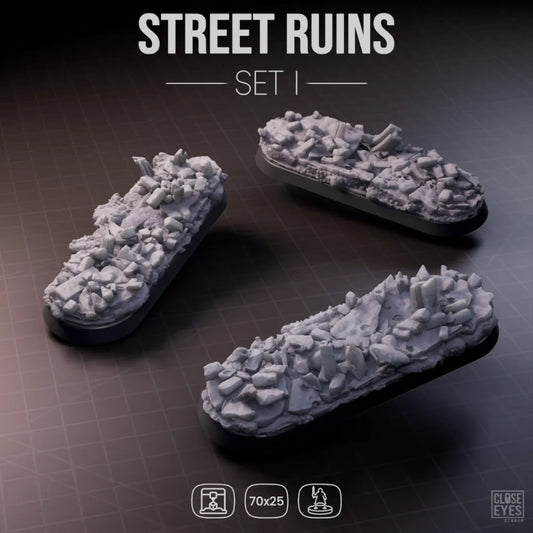 Urban Ruins Street Ruins Elongated 70x25mm Set I