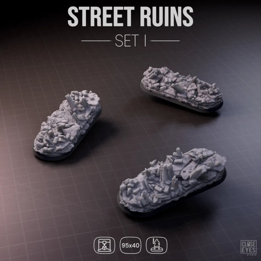 Urban Ruins Street Ruins Elongated 95x40mm Set I