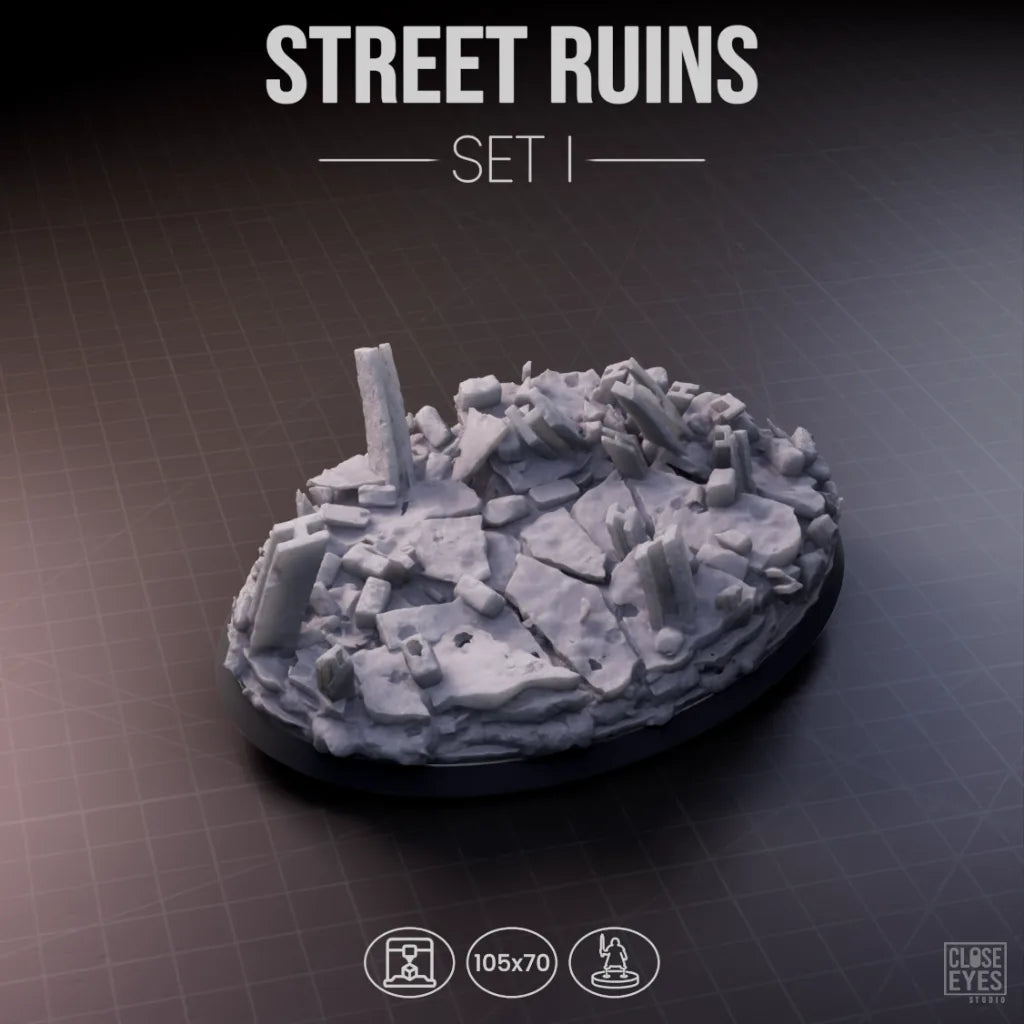 Urban Ruins Street Ruins Oval 105x70mm Set I