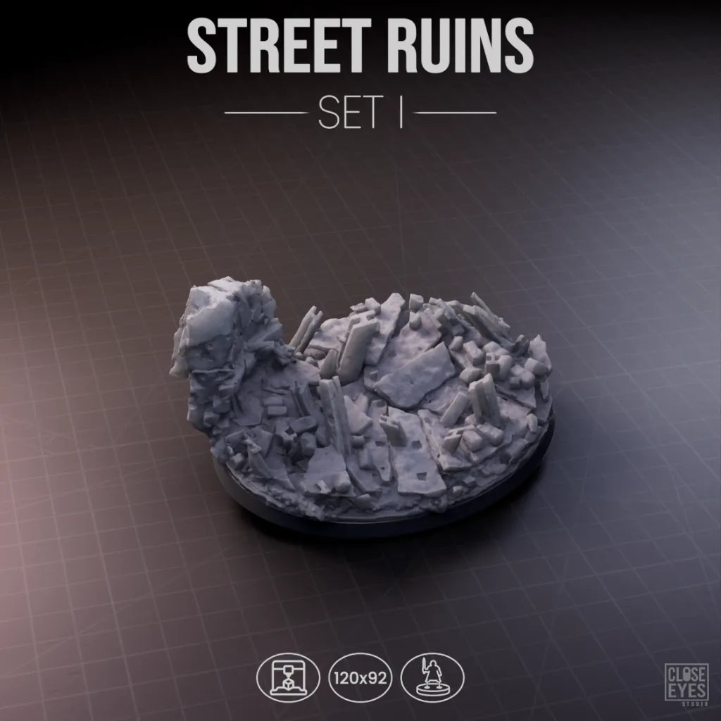 Urban Ruins Street Ruins Oval 120x92mm Set I