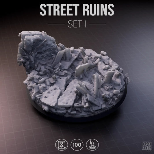 Urban Ruins Street Ruins Round 100mm Set I