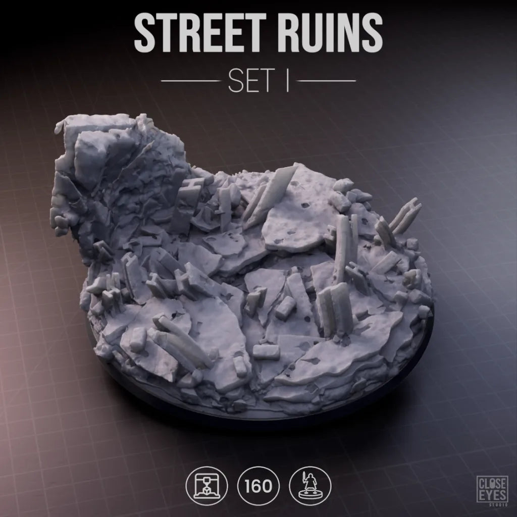 Urban Ruins Street Ruins Round 160mm Set I