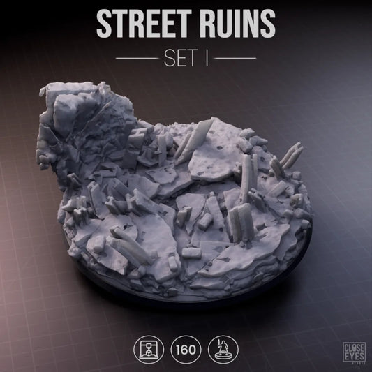 Urban Ruins Street Ruins Round 160mm Set I