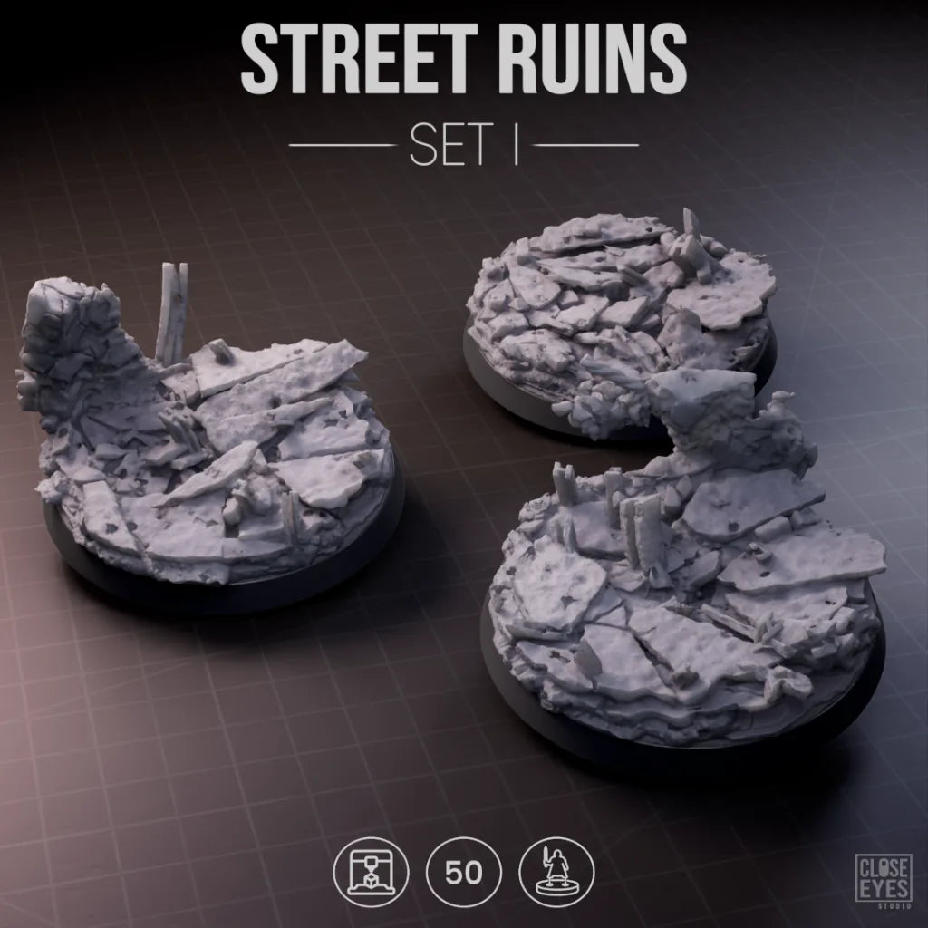 Urban Ruins Street Ruins Round 50mm Set I