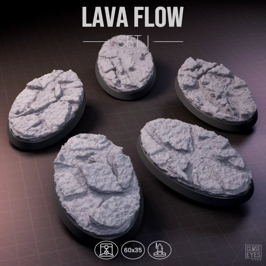 Volcanic Lava Flow Oval 60x35mm Set I