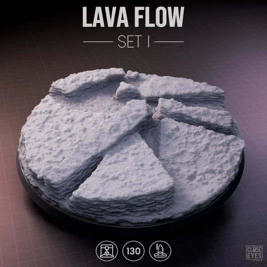 Volcanic Lava Flow Round 130mm Set I