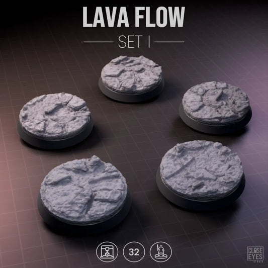 Volcanic Lava Flow Round 32mm Set I