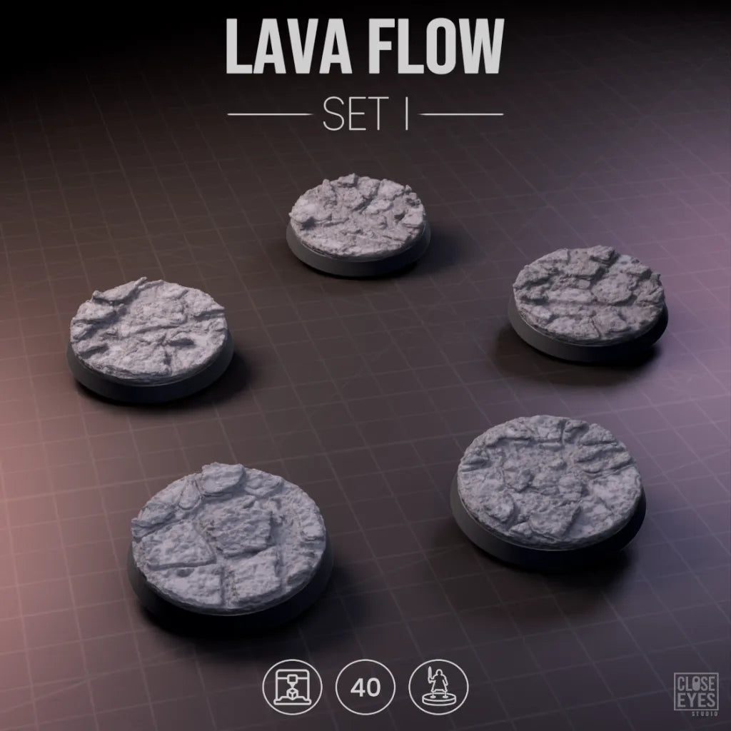 Volcanic Lava Flow Round 40mm Set I