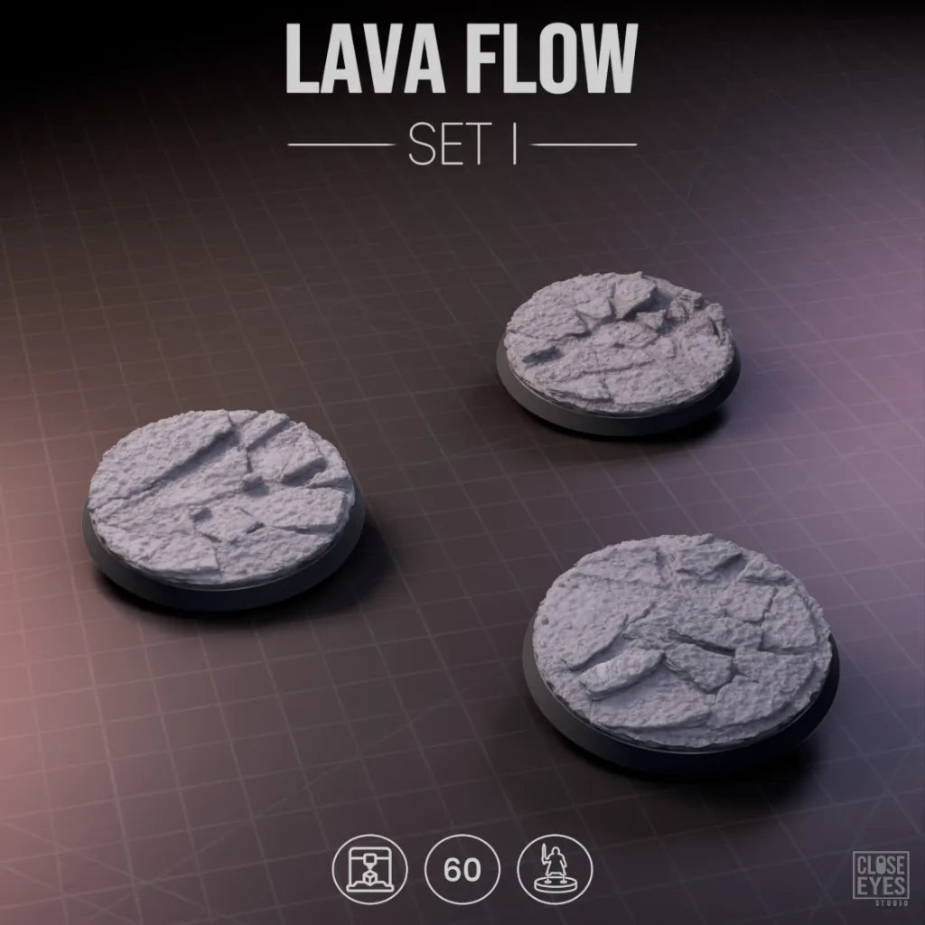 Volcanic Lava Flow Round 60mm Set I