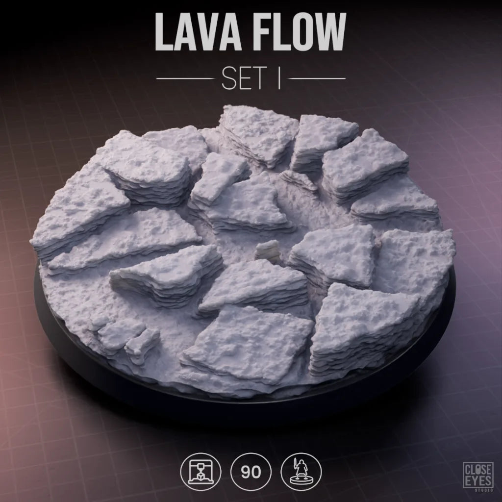 Volcanic Lava Flow Round 90mm Set I