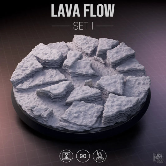 Volcanic Lava Flow Round 90mm Set I