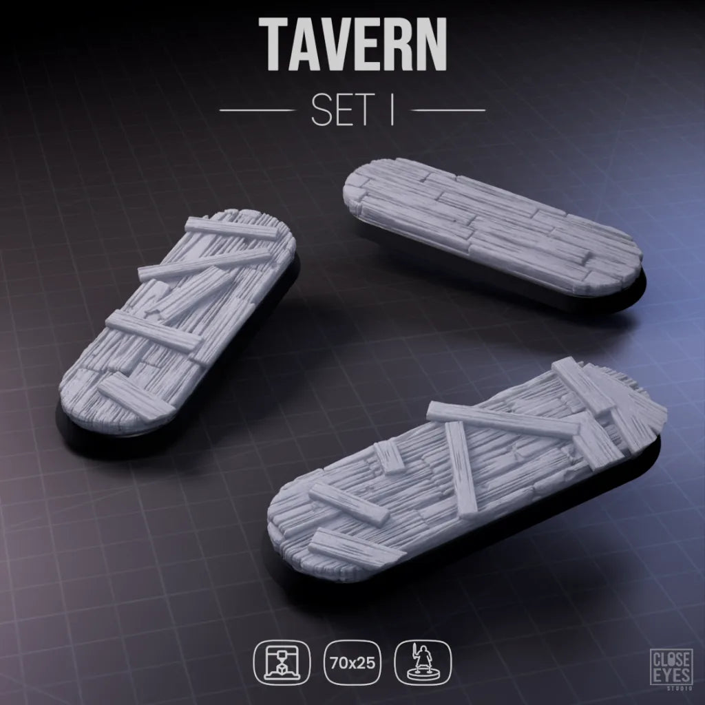 Wooden Structures Tavern Elongated 70x25mm Set I