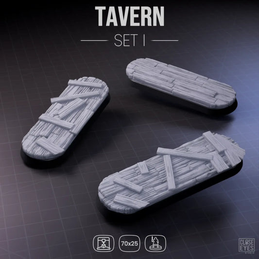 Wooden Structures Tavern Elongated 70x25mm Set I