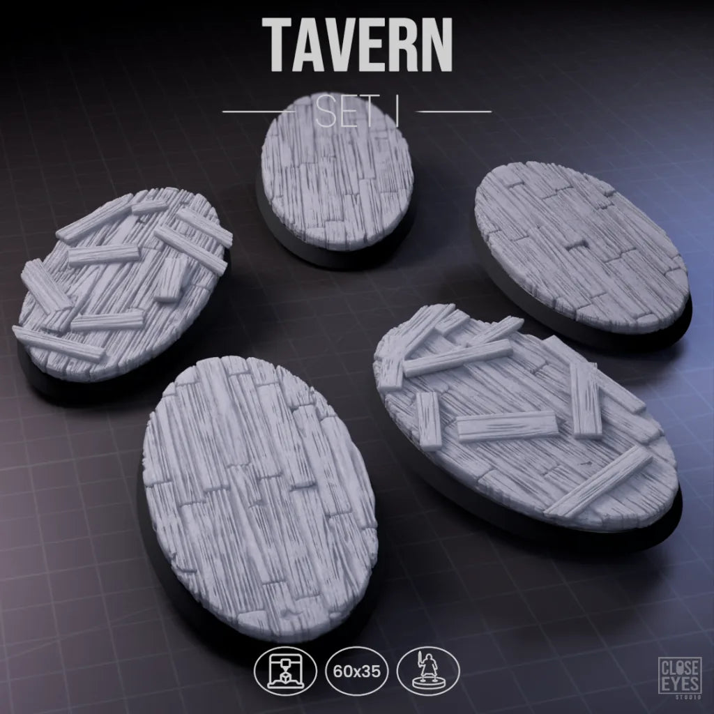 Wooden Structures Tavern Oval 60x35mm Set I