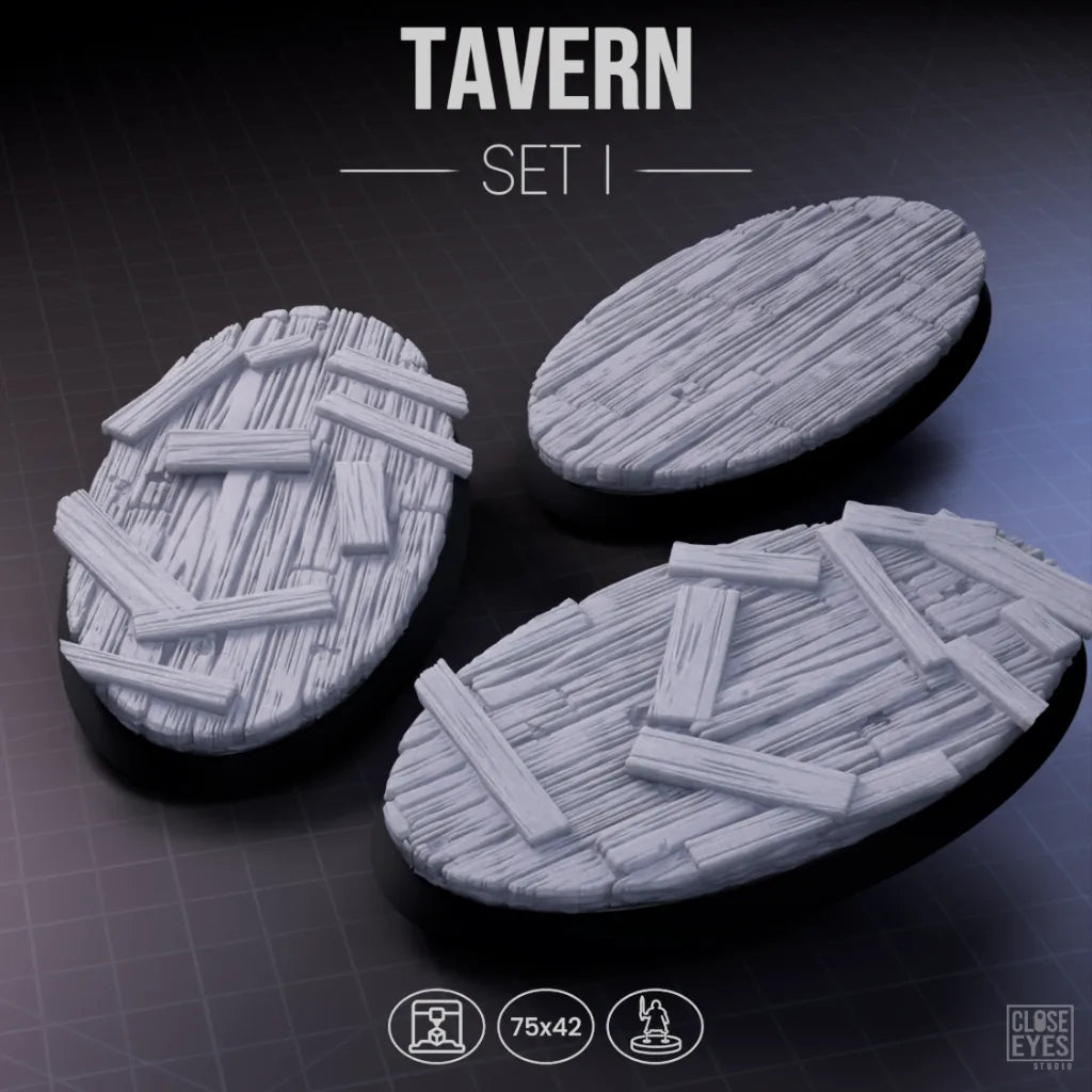 Wooden Structures Tavern Oval 75x42mm Set I
