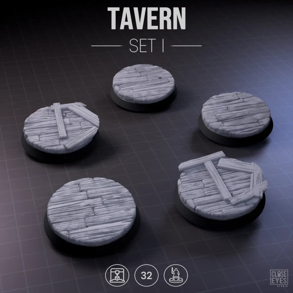Wooden Structures Tavern Round 32mm Set I