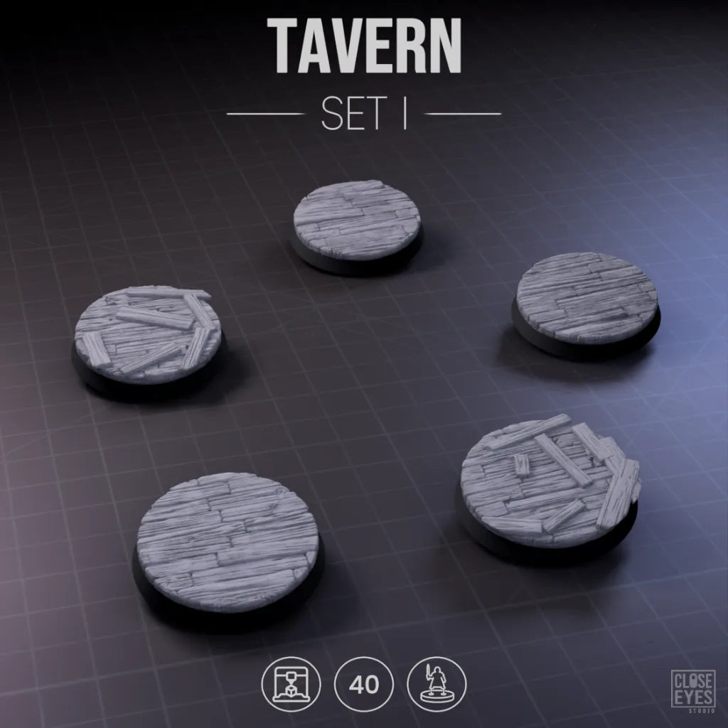 Wooden Structures Tavern Round 40mm Set I