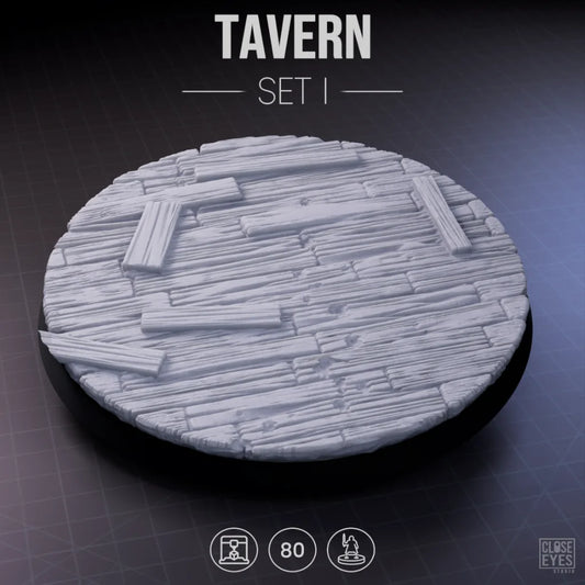 Wooden Structures Tavern Round 80mm Set I