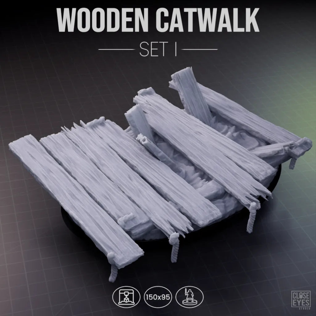 Wooden Structures Wooden Catwalk Oval 150x95mm Set I