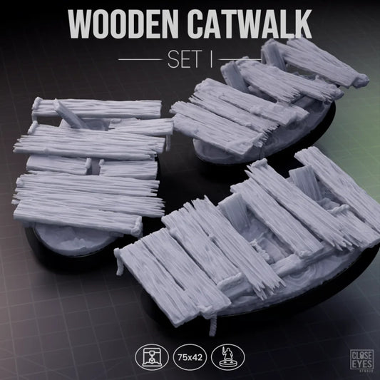 Wooden Structures Wooden Catwalk Oval 75x42mm Set I