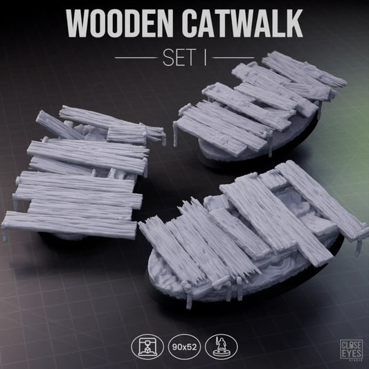 Wooden Structures Wooden Catwalk Oval 90x52mm Set I