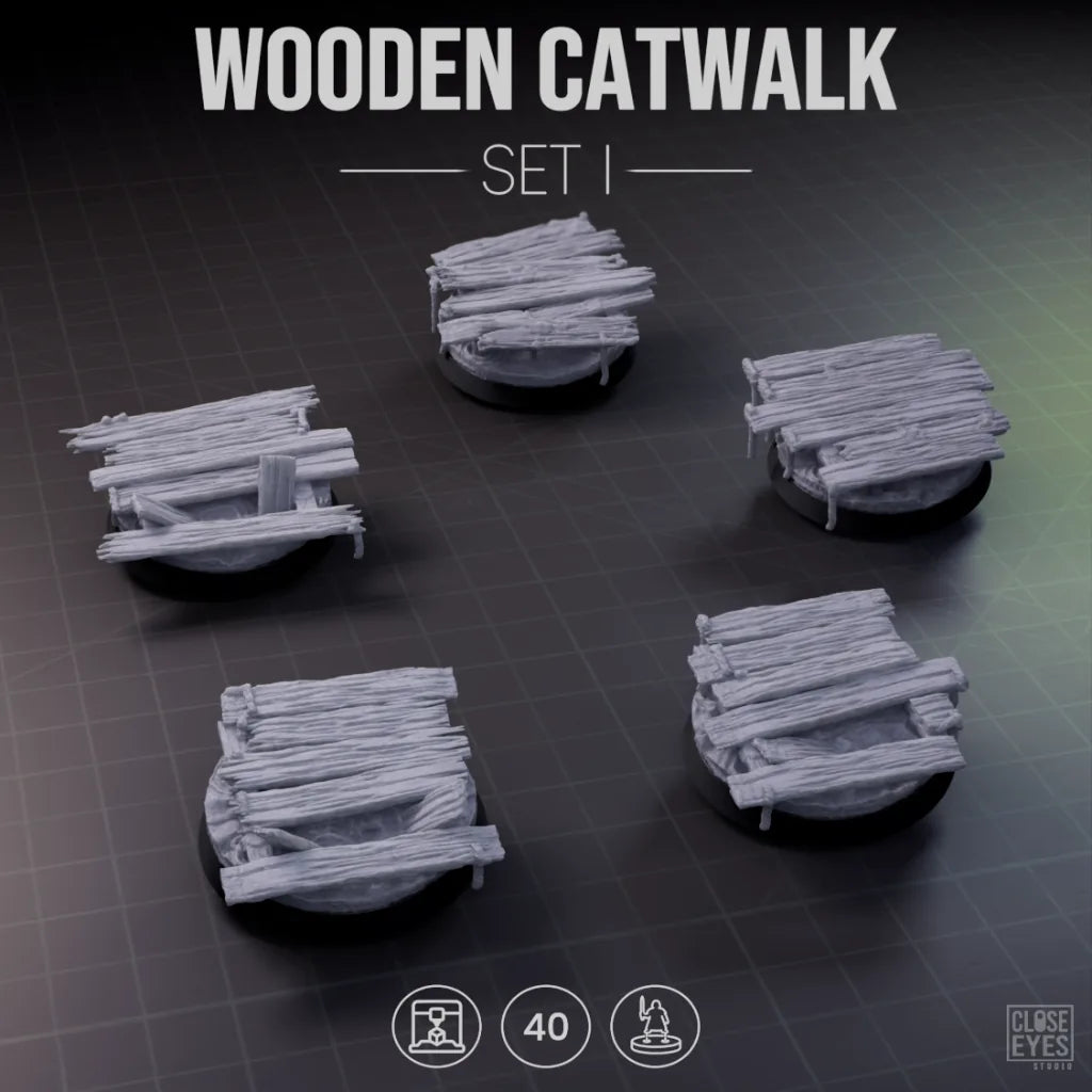Wooden Structures Wooden Catwalk Round 40mm Set I