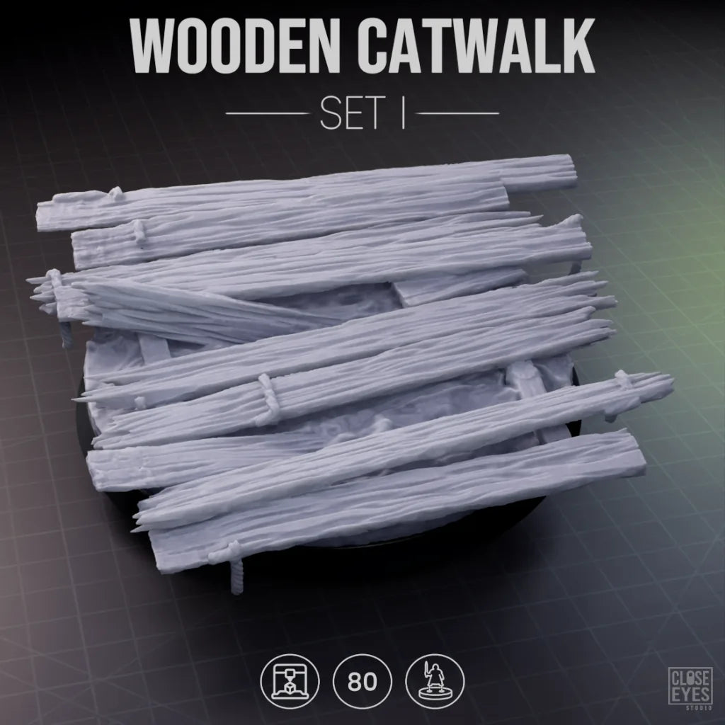 Wooden Structures Wooden Catwalk Round 80mm Set I