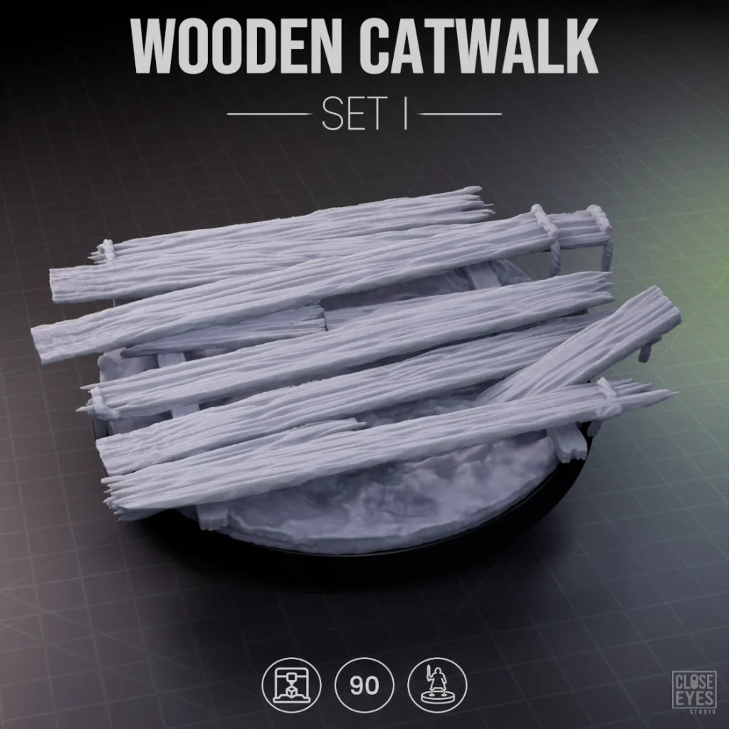 Wooden Structures Wooden Catwalk Round 90mm Set I