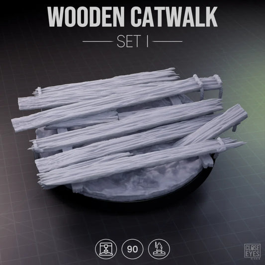 Wooden Structures Wooden Catwalk Round 90mm Set I